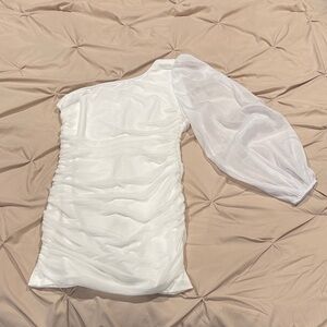 Elegant One-Shoulder White Dress